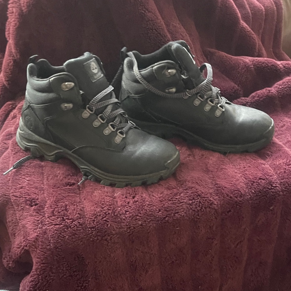 Timberland Ortholite Black Lace Up Boots Sz 7.5